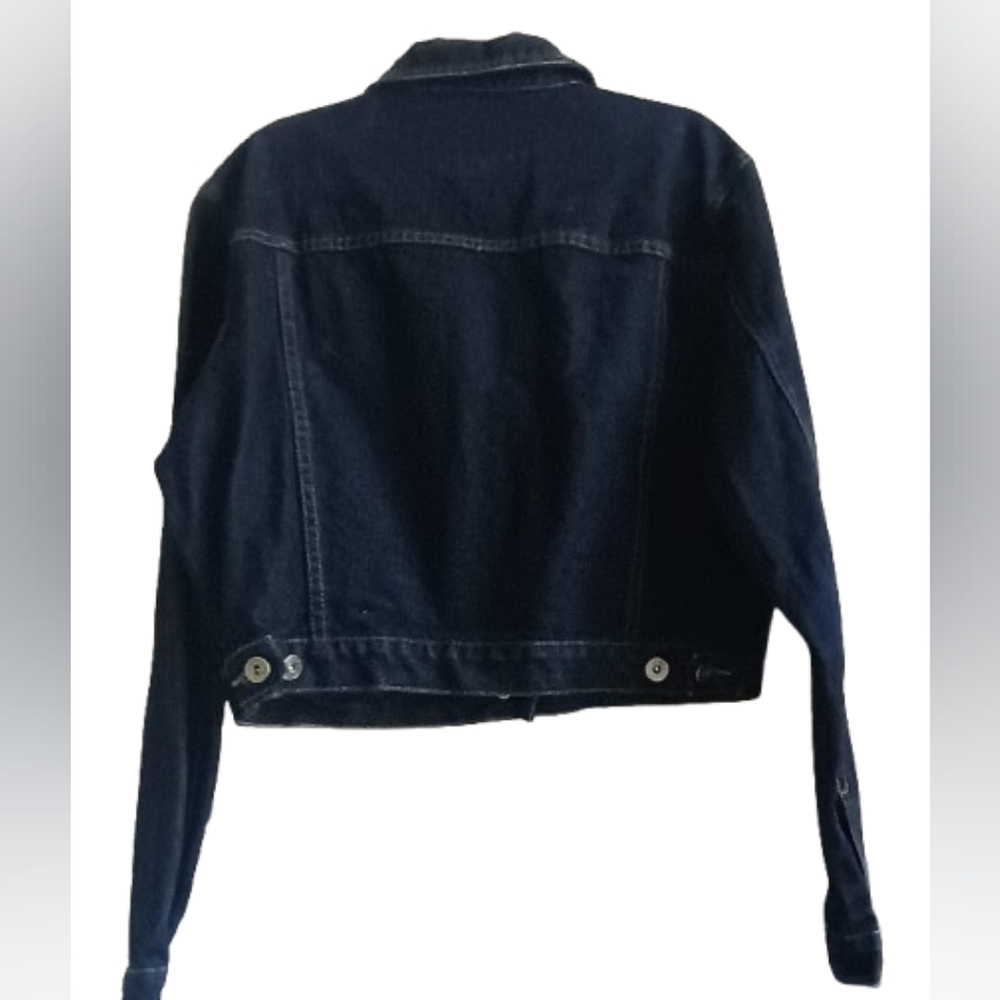 Zana Di Womens Jacket Size L Blue Denim Long Sleeve Metal Button Up Collared - Picture 2 of 13